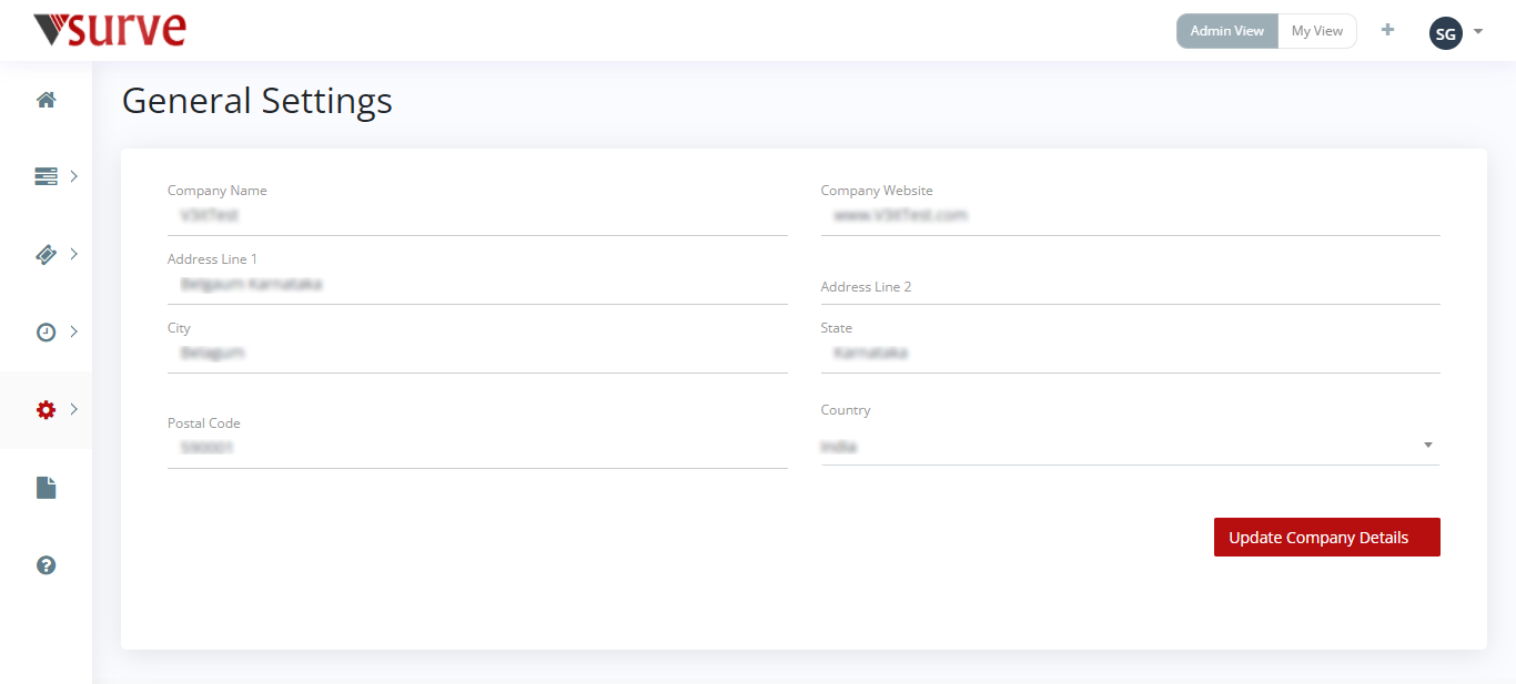 General settings